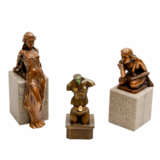 Konvolut 3 Figuren, Bronze, 20. JahrhunderTiefe: - photo 1