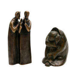 Konvolut 2 Figuren, Bronze, 20. JahrhunderTiefe: