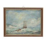 JAMES, ROY E. (Maler 19./20. Jahrhundert), PAAR Marinen "Segelschiffe vor der Küste", - фото 2