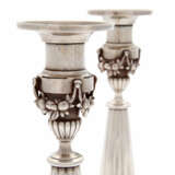 Paar Kerzenleuchter, Silber, wohl 19. Jahrhundert - Foto 5