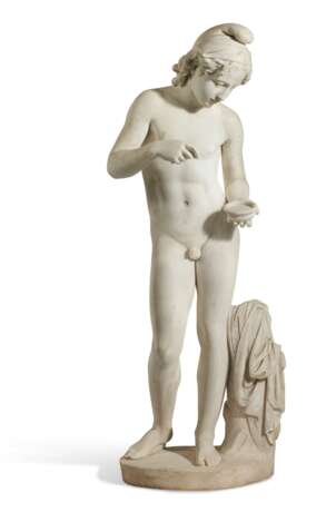 Schadow, Rudolf. A WHITE MARBLE FIGURE OF A YOUTH, POSSIBLY PARIS OR GANYMEDE - Foto 1
