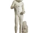 A WHITE MARBLE FIGURE OF A YOUTH, POSSIBLY PARIS OR GANYMEDE - Auktionsarchiv