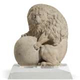 A PAIR OF LIMESTONE LIONS - photo 1