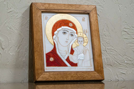 Икона Казанской Божией Матери № 4 Marble Mixed media резьба по камню Religious genre Byelorussia 2019 - photo 3