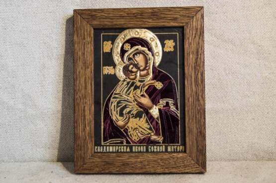 Икона Владимирской Богоматери № 05 Marble Mixed media резьба по камню Religious genre Byelorussia 2019 - photo 1