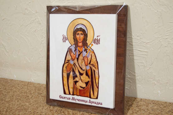 Именная Икона Святой Ариадны Marble Mixed media резьба по камню Religious genre Byelorussia 2021 - photo 3