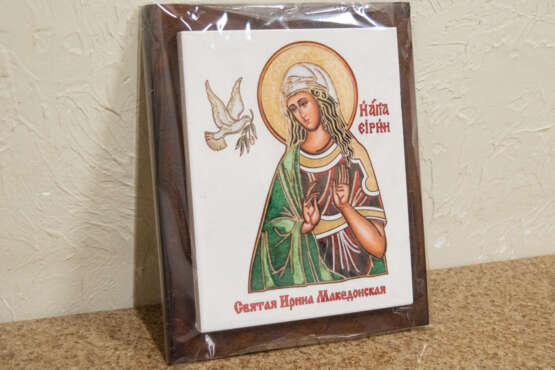 Именная Икона Ирины великомученицы Marble Mixed media резьба по камню Religious genre Byelorussia 2021 - photo 4