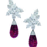 Harry Winston. MAGNIFICENT PAIR OF DIAMOND AND RUBY EARRINGS - фото 1