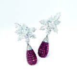 Harry Winston. MAGNIFICENT PAIR OF DIAMOND AND RUBY EARRINGS - photo 3