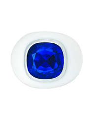 SAPPHIRE AND ENAMEL RING