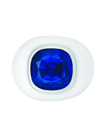 SAPPHIRE AND ENAMEL RING - photo 1