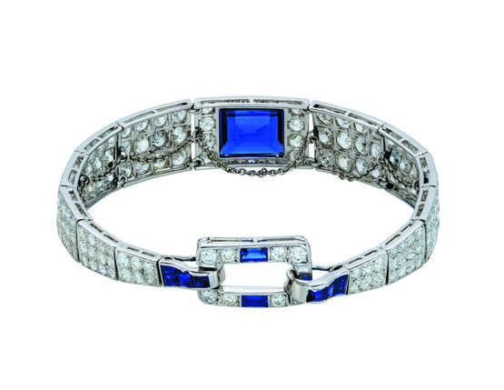 Cartier. EARLY 20TH CENTURY SAPPHIRE AND DIAMOND BRACELET, CARTIER - фото 2