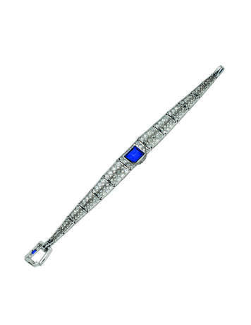 Cartier. EARLY 20TH CENTURY SAPPHIRE AND DIAMOND BRACELET, CARTIER - фото 3