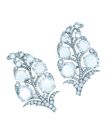 DIAMOND `PAISLEY` EARRINGS, BHAGAT - photo 1
