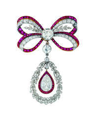 BELLE EPOQUE DIAMOND AND RUBY BROOCH, CARTIER