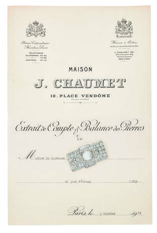 Chaumet. ART DECO NATURAL PEARL AND DIAMOND BROOCH, CHAUMET - Foto 3