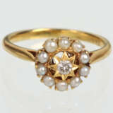 Brillant Ring mit Saatperlen - Gelbgold 750 - Foto 1