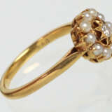 Brillant Ring mit Saatperlen - Gelbgold 750 - фото 2