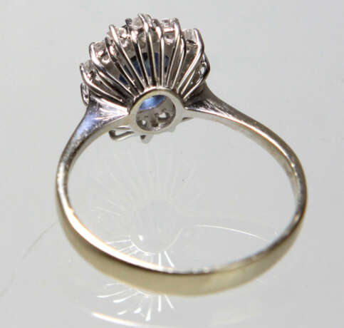 Saphir Brillant Ring - Weissgold 585 - фото 4