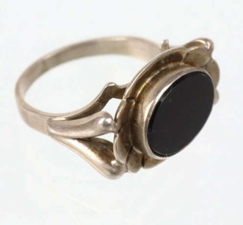 silberner Onyx Ring - photo 2