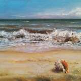 Peinture design «J'ai rencontré un rapana sur le sable de la mer», Toile sur le sous-châssis, Couteau à peindre, Art contemporain, Marine, Ukraine, 2021 - photo 1