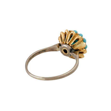 Ring mit türkisfarbenen Glassteinchen - Foto 3