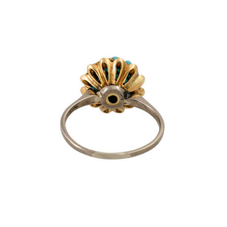 Ring mit türkisfarbenen Glassteinchen - photo 4