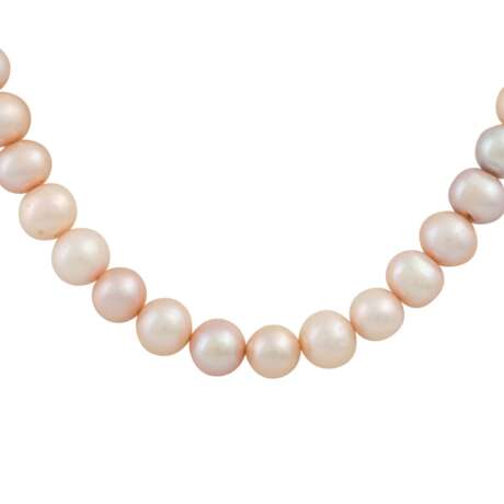 Wechselschließe mit pinkfarbenem Saphir an Perlenkette - photo 2