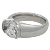 Solitärring mit ovalem Diamant von 4,02 ct, - Foto 5