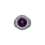 Ring mit Amethyst ca. 6,5 ct, Blautopase und Rubine. - photo 2