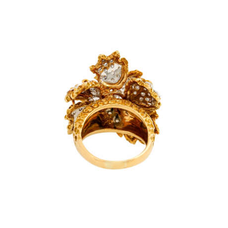 Floraler Ring mit Achtkantdiamanten zusammen ca. 1 ct, - фото 4