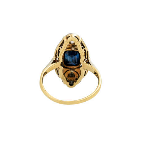 Ring mit Saphir und Altschliffdiamanten - photo 4