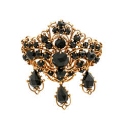 ULMER SCHMUCK Brosche mit Onyx,