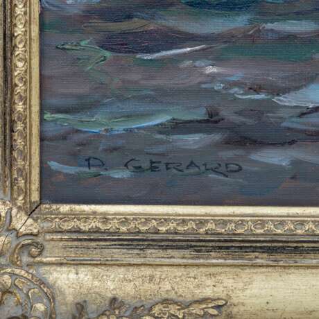 GERARD, P. (Künstler/in 20. Jahrhundert), "Uferpartie mit sieben Enten auf dem Wasser", - фото 3