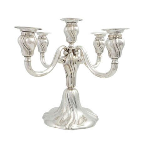 DEUTSCHLAND 5-flammiger Kerzenleuchter, 800 Silber, 20. Jahrhundert - photo 1
