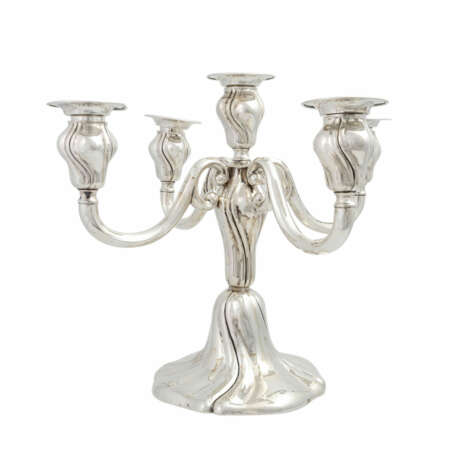 DEUTSCHLAND 5-flammiger Kerzenleuchter, 800 Silber, 20. Jahrhundert - photo 3