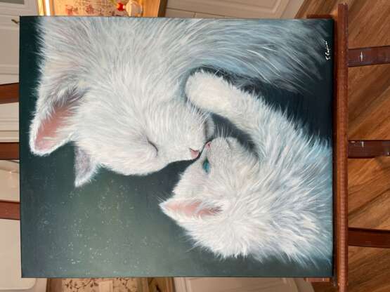 Painting “painting cat canvas oil portrait”, Canvas on the subframe, Oil paint, Contemporary art, изобразительное искусство, Russia, 2021 - photo 3
