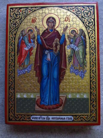 Icon “Icon of the Virgin the Unbreakable Wall.”, Gold leaf, Tempera, Classicism, Иконопись, Ukraine, 2021 - photo 3