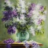 Painting “Bouquet of lilacs in a vase”, Fiberboard, Oil paint, Realist, Still life, Russia, 2021 - photo 1