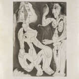 Pablo Picasso. Pablo Picasso (Malaga 1881 - Mougins 1973): Deux Femmes au Miroir, plate III from Sable Mouvant 1965 - photo 1