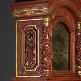 A CHINESE PARCEL-GILT RED CARVED 'CINNABAR' LACQUER LONGCASE CLOCK - photo 3