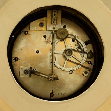 A NAPOLEON III ORMOLU AND SEVRES-STYLE TURQUOISE-GROUND PORCELAIN MANTEL CLOCK - photo 5