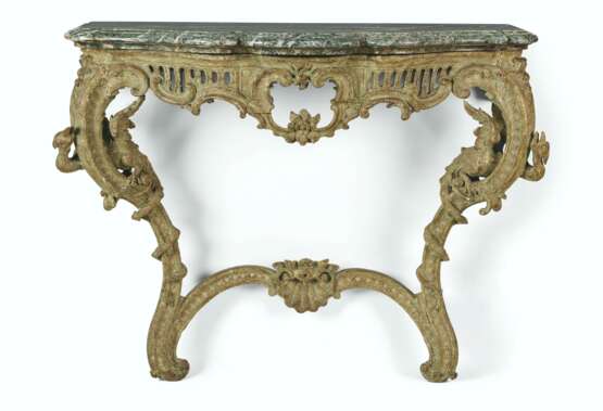 A LOUIS XV GREEN-PAINTED CONSOLE - Foto 1