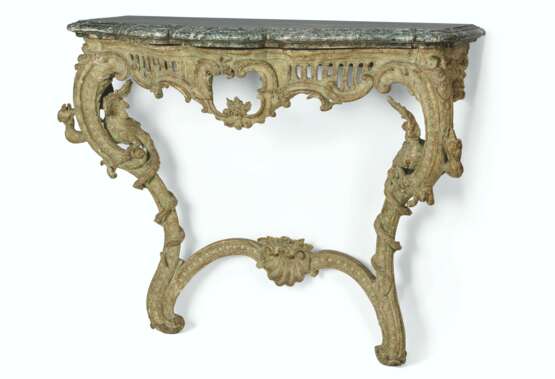 A LOUIS XV GREEN-PAINTED CONSOLE - фото 2
