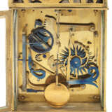 A LOUIS XVI ORMOLU AND ENGRAVED GILT-BRASS GRANDE AND PETITE SONNERIE TABLE CLOCK - photo 3