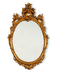 AN ITALIAN GILT-VARNISHED-SILVERED ('MECCA') MIRROR 