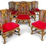 A SET OF EIGHT ITALIAN GILTWOOD, CANED AND POLYCHROME-PAINTED CHAIRS - photo 1