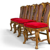 A SET OF EIGHT ITALIAN GILTWOOD, CANED AND POLYCHROME-PAINTED CHAIRS - photo 3