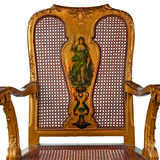 A SET OF EIGHT ITALIAN GILTWOOD, CANED AND POLYCHROME-PAINTED CHAIRS - photo 4