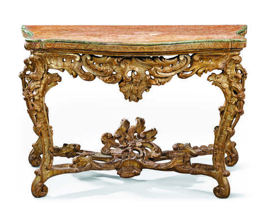 AN ITALIAN SILVER-GILT VARNISHED 'MECCA' CONSOLE TABLE - фото 1